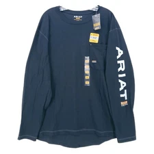 NWT ARIAT Rebar Workman Logo Long Sleeve T-Shirt BLACK 10023916