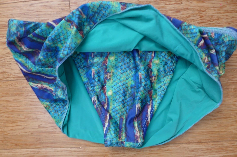 VIX Traje de Baño Paula Hermanny Azul Verde Piel de Serpiente Falda 2 piezas Parte Superior S Parte Inferior M Foto 4 de 4