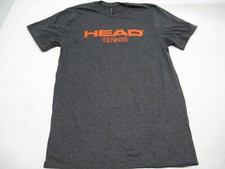 HEAD "HEAD TENNIS" T-SHIRT SOFT POLY COTTON BLEND HEATHER GRAY PROMO ITEM