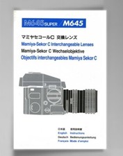 Mamiya-Sekor C Lenses multi-language Instruction Manual for M645Super/M645