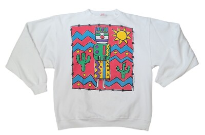 Vintage 1992 90's Juli Original Designs Kachina Sunrise Cactus Crew  Sweatshirt L | eBay