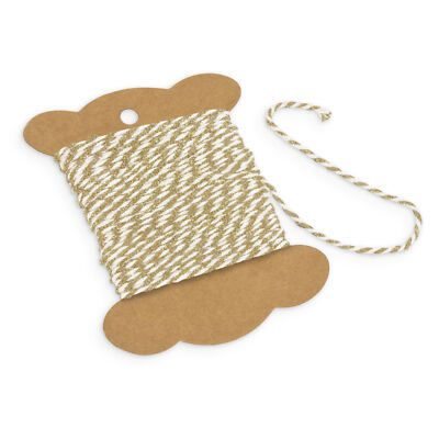 itenga Deko Garn Kordel Baumwollschnur Geschenkband Bakers Twine gold weiß 10m