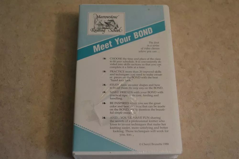 Meet your Bond knitting machine VHS Tape Cheryl Burnette 1988 USM Ultimate