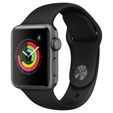 Image of Apple Watch Series 3 38mm Space Gray Aluminum Case Black Sport Band - MQKV2LL/A