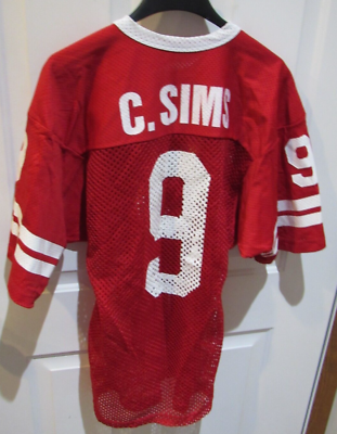 Wisconsin Badgers # 9 Clint Sims NCAA Used Worn Football Jersey