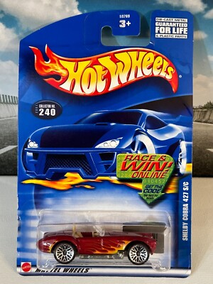 Hot Wheels 2001 SHELBY COBRA 427 S/C Collector No. 240 Blue Card