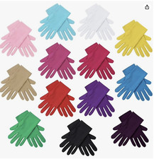 Women's Satin Evening Party Dress Prom Short Wedding Cocktail Full Finger Gloves