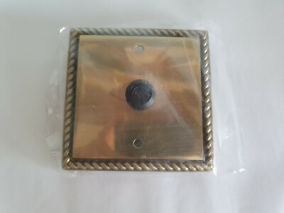 Georgian Roped Polished Brass - Koax TV Kabel 1 Gang Steckdose Schalter (neu)