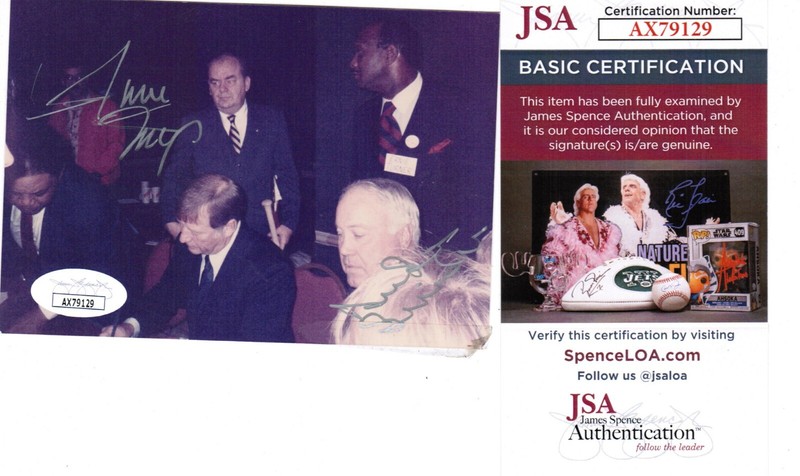 Willie Mays & Duke Snider Signed Candid Photo-JSA Authentic