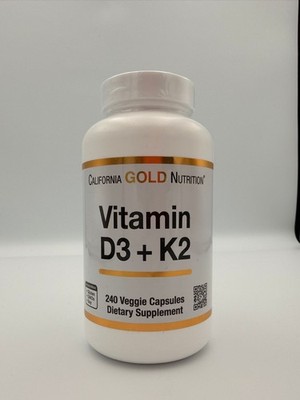 California Gold Nutrition, Vitamin D3 + K2, 240 Veggie Kapseln