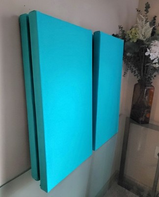 4 Sound Absorbing Acoustic Wall Panels in Aqua - SET of 4