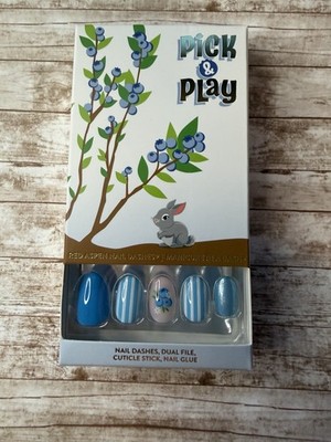 Red Aspen Press On Nails-Berry & Bright, Babette Short Almond Blue