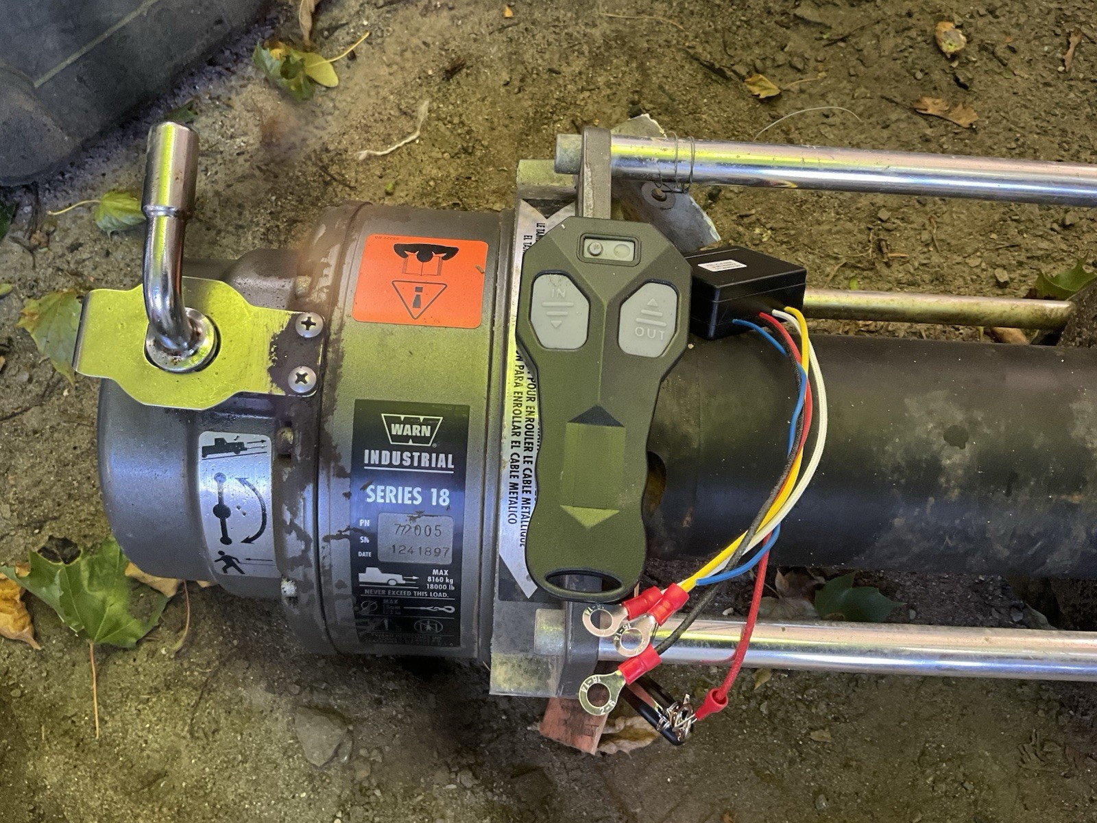 WARN SERIES 18 24 VOLT. DC REMOTE CONTROL WINCH 18 000 POUND INDUSTRIAL Winch