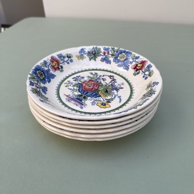 Vintage Mason's Ironstone Suppenschüsseln x 6 ''Strathmore'' Muster.     (B139)