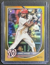 JAMES WOOD 2025 BOWMAN CHROME #29 ROOKIE GOLD REFRACTOR RC 44/50 NATIONALS