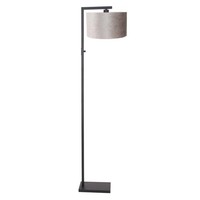 Stehleuchte Standlampe Wohnzimmerleuchte E27 Textil Grau Schwarz Matt H 160 Cm