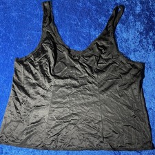 Vintage Vassarette Camisole Black Shiny Nylon Top Size Large