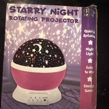 Glow for Kids Starry Night Rotating Projector Night Light Energy Saver Quiet