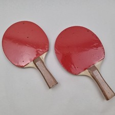 FbSport Table Tennis Paddle 2 Pack Red Black Ping Pong Racket Wood Handles Used