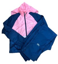 Bill Rodgers Track suit Jacket Vintage 80 90s Run Jogging Pants Blue Pink Small