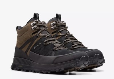 Clarks ATL Trek Rise GORE-TEX Herren Schwarz Wildleder/Textil Stiefel Gr. UK 10,5G EU 44,5