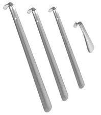 Family Shoe Horn Set Long Handle Short Metal Shoe Lifters for Men, Women, S...