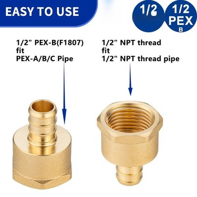 PEX-B 1/2 Zoll Kupfer NPT Gewinde Adapter Fitting für einfache Einschraubmontag