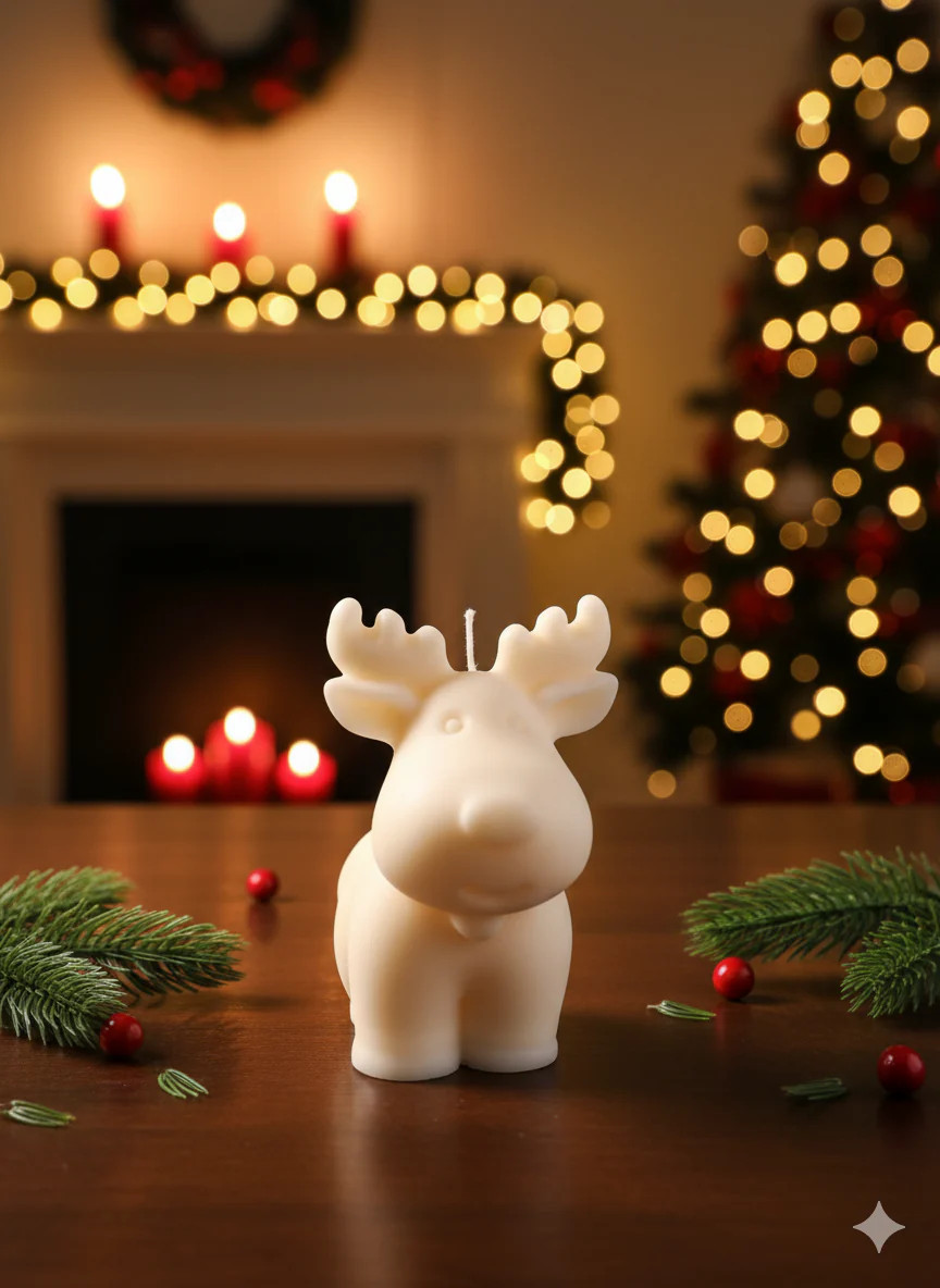 Reindeer Christmas Candle - second product detail image
