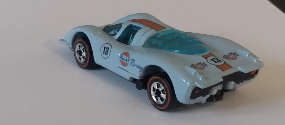 Coche de carreras Hot Wheels Redline Porsche 917 Gulf restaurado de colección Foto 3 de 4