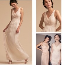Anthropologie BHLDN Angie maxi Dress Blush Prom Formal Beige Size Small A000012
