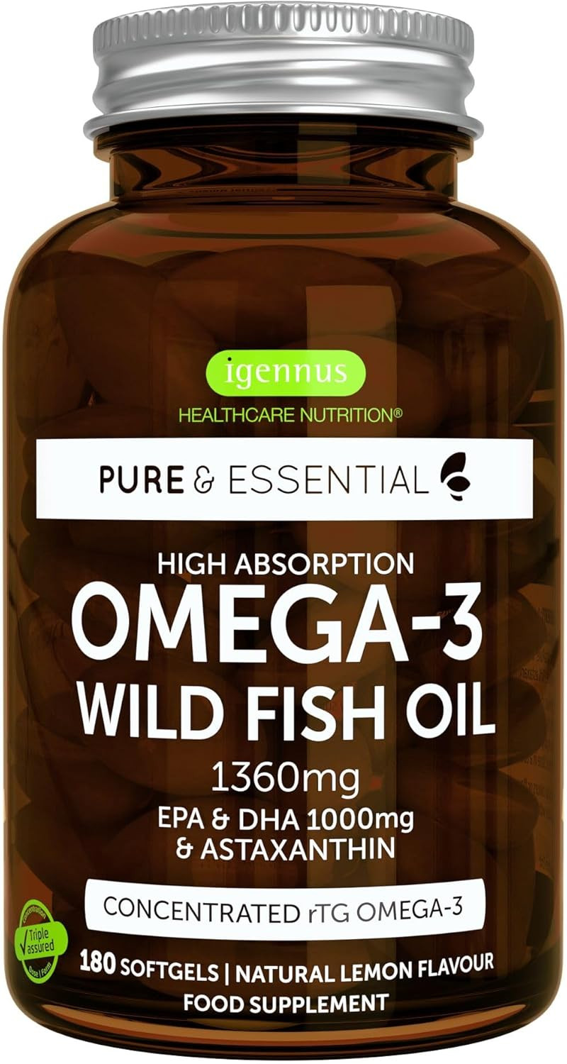 Omega 3 IFOS 5 Stelle 1000Mg in Forma Trigliceride, Olio Di Pesce Ad Alto Dosagg
