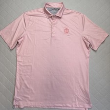 Johnnie-O Polo Shirt Mens Large Pink Speckle Print Golf Casual