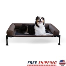 Elevated Dog Bed Waterproof Portable Pet Cot W/ Removable Bolster Indoor Outdoor