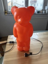 1990er LUMIBÄR 58cm Original Elmar Flötotto DESIGNLAMPE Bär stehend Orange Germa