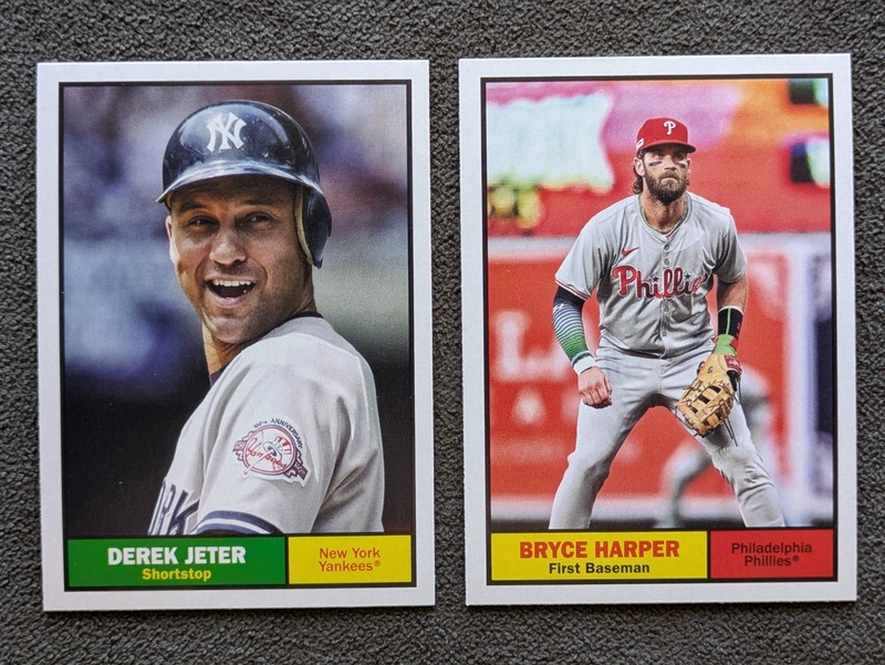 Lot of 2 - 2024 Topps Archives - Derek Jeter #55 HOF, Bryce Harper #73