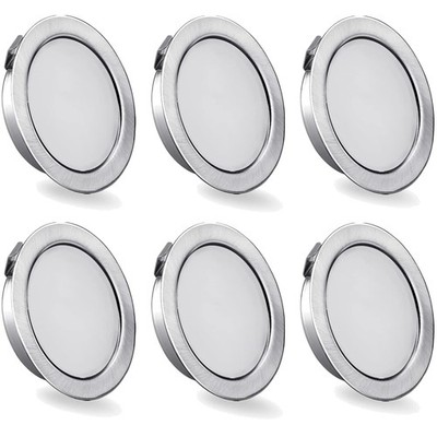 6er Set LED Möbelleuchte 230V, 3.5W LED  G4 15mm Flache Möbel Einbaustrahler ...