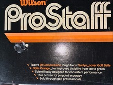 Box of 12 Wilson ProStaff Golf Balls 90 Compression Surlyn White NEW NOS USA