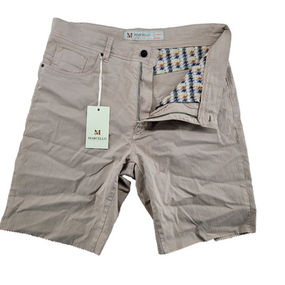 Marcello Sport Men's Size 32 Solid Beige Stretch Flat Front Concept Design Short