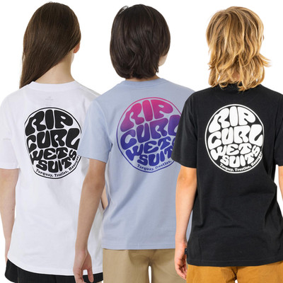 Rip Curl Kids Wetsuit Icon Short Sleeve Crew Neck T-Shirt Top Tee