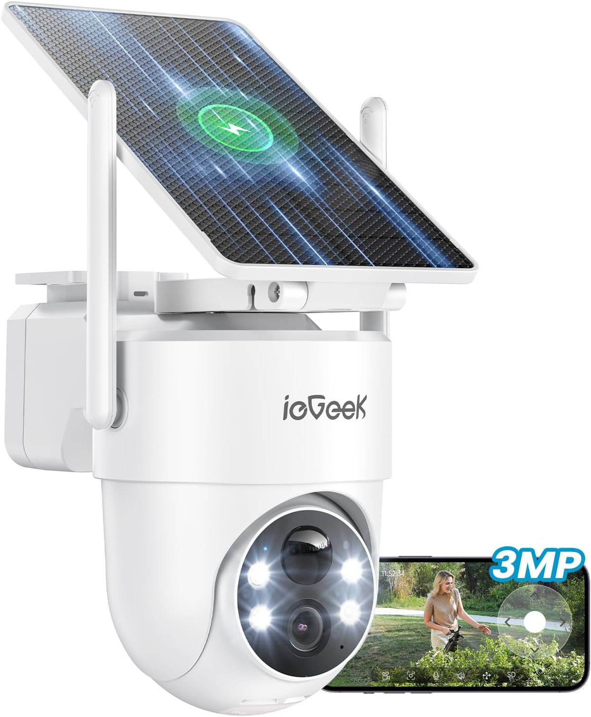 Telecamera Solare Esterna 2K WiFi PTZ 355° | Installazione Senza Cavi