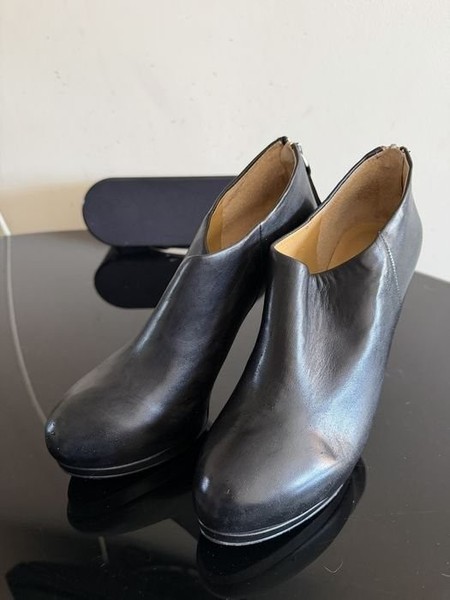 Women Nine West Boots Black Leather 37 #5HK5
