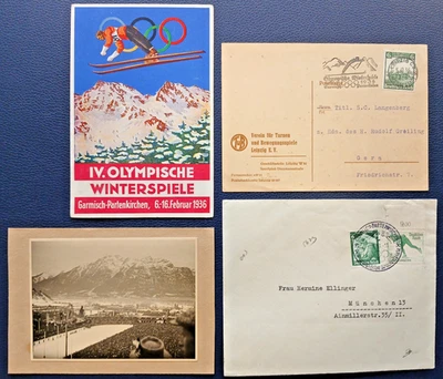 Olympiade 1936 Garmisch Partenkirchen 3 Olympia Belege und 1 Foto - Bild 1 von 4