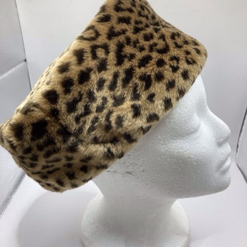 Vintage Women’s Leopard Cheetah Print Pillbox Hat Faux Fur One Size 1950-1960’s - Picture 3 of 9