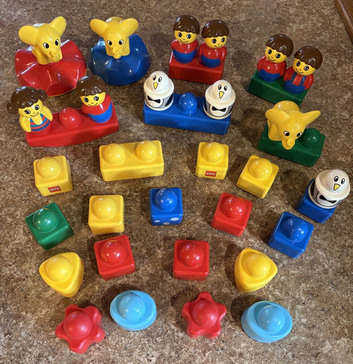 Vintage Lego 35 Piece Duplo Primo Baby Building Blocks Rattle