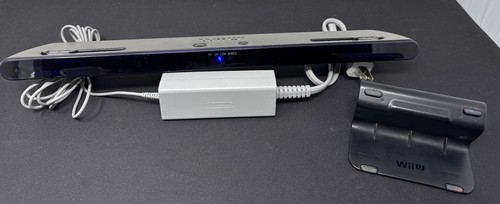 Nintendo Wii U Ultra Sensor Bar Black PowerA w No Battery Cover, Stand & Charger