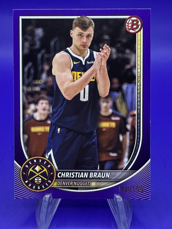 2025-26 Bowman Basketball Christian Braun Purple Paper /250 #BCV-181 Nuggets