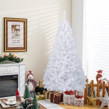 6' Artificial PVC Christmas Tree W/Stand Holiday Season Indoor Outdoor White