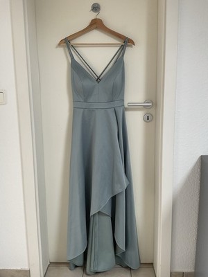 JAKES COCKTAIL Damen Kleid Abendkleid 38 Salbei Grün Lang Vorne Kurz Vokuhila