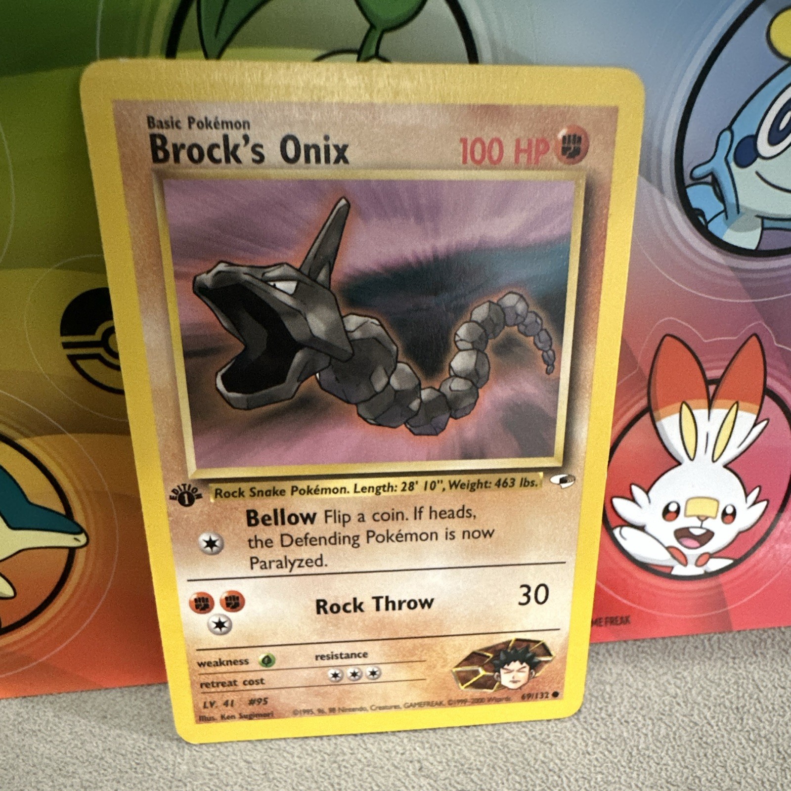 Wizards of the Coast Pokemon TCG Brock's Onix 69/132 Gym Heroes Regular English