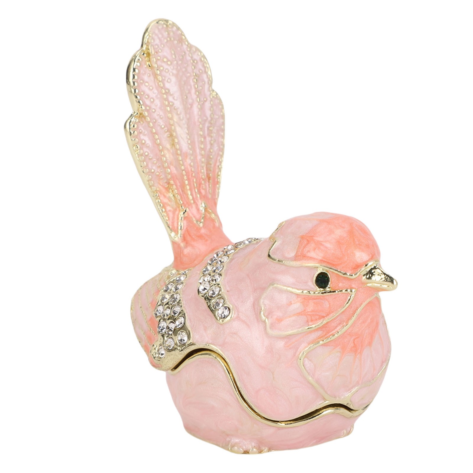 Enamel Jewelry Box Elegant Bird Trinket Box For Home